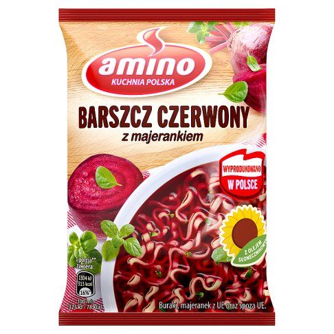 Zupa nudle barszcz czerwony Amino 66g widok 1