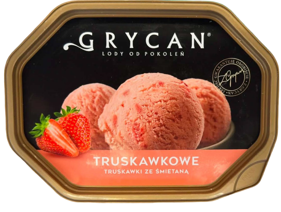 Lody Grycan truskawkowe 1,1l widok główny