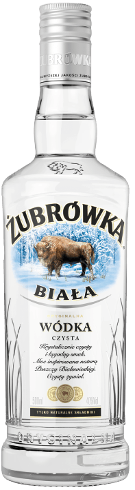 Wódka Żubrówka biała 0,5l 40% widok główny