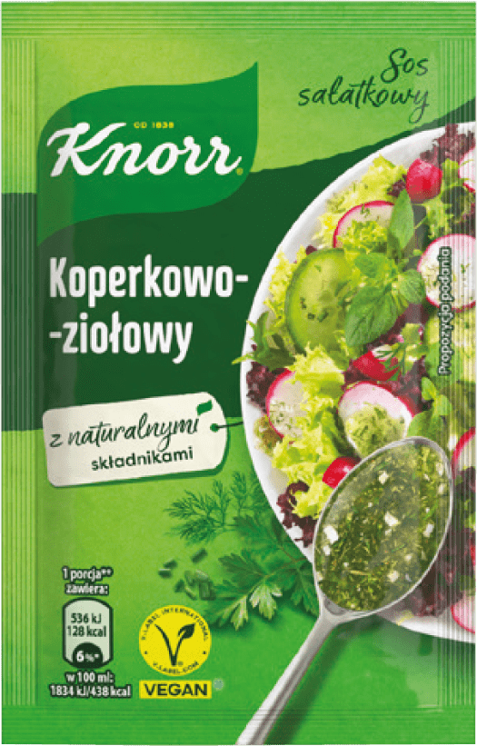 Sos sałatkowy koperkowo ziołowy Knorr 9g widok główny