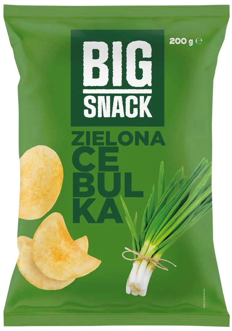 Chipsy zielona cebulka Big Snack 200g widok główny