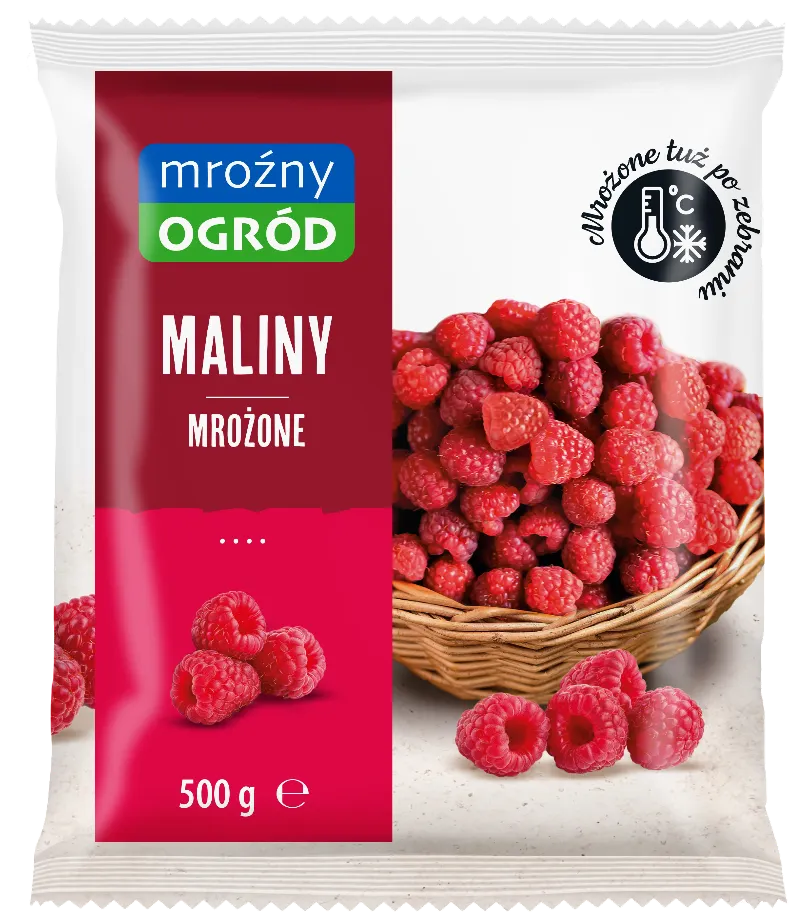 Maliny mrożone Mroźny Ogród 500g widok główny