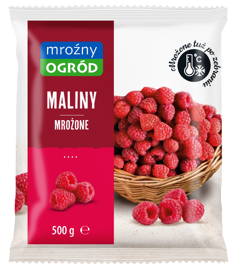 Maliny mrożone Mroźny Ogród 500g widok główny