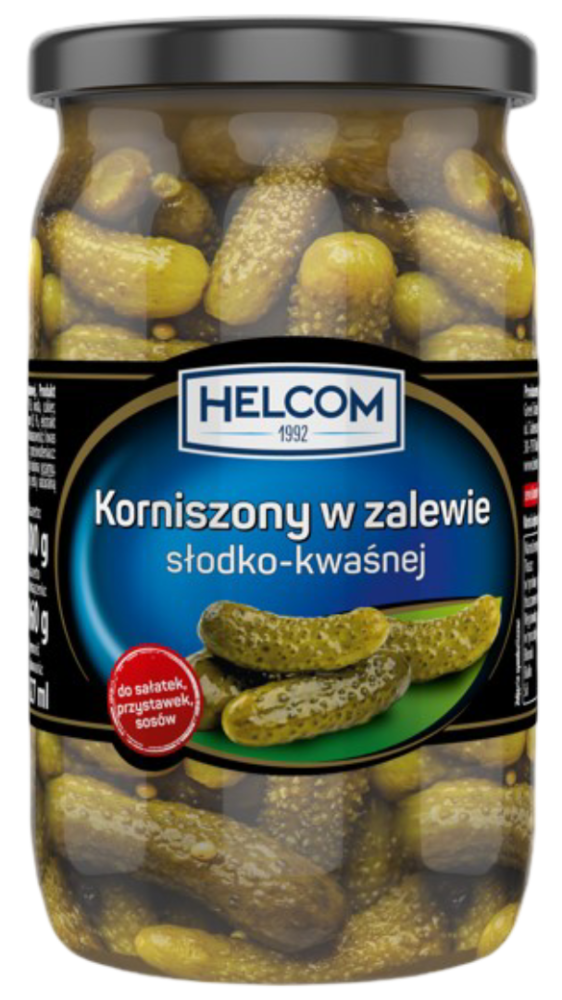 Korniszony w zal. słodko kwaśnej Helcom 680/340g widok 1