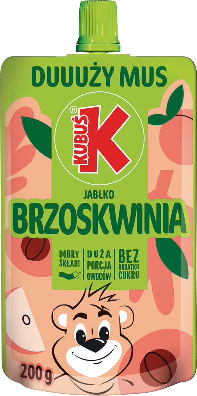 Mus jabłko brzoskwinia Kubuś 200g widok główny