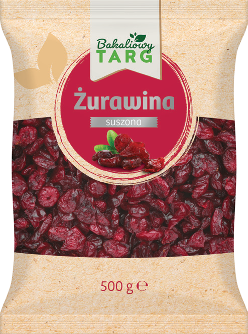 Żurawina suszona cięta Bakaliowy Targ 500g widok główny