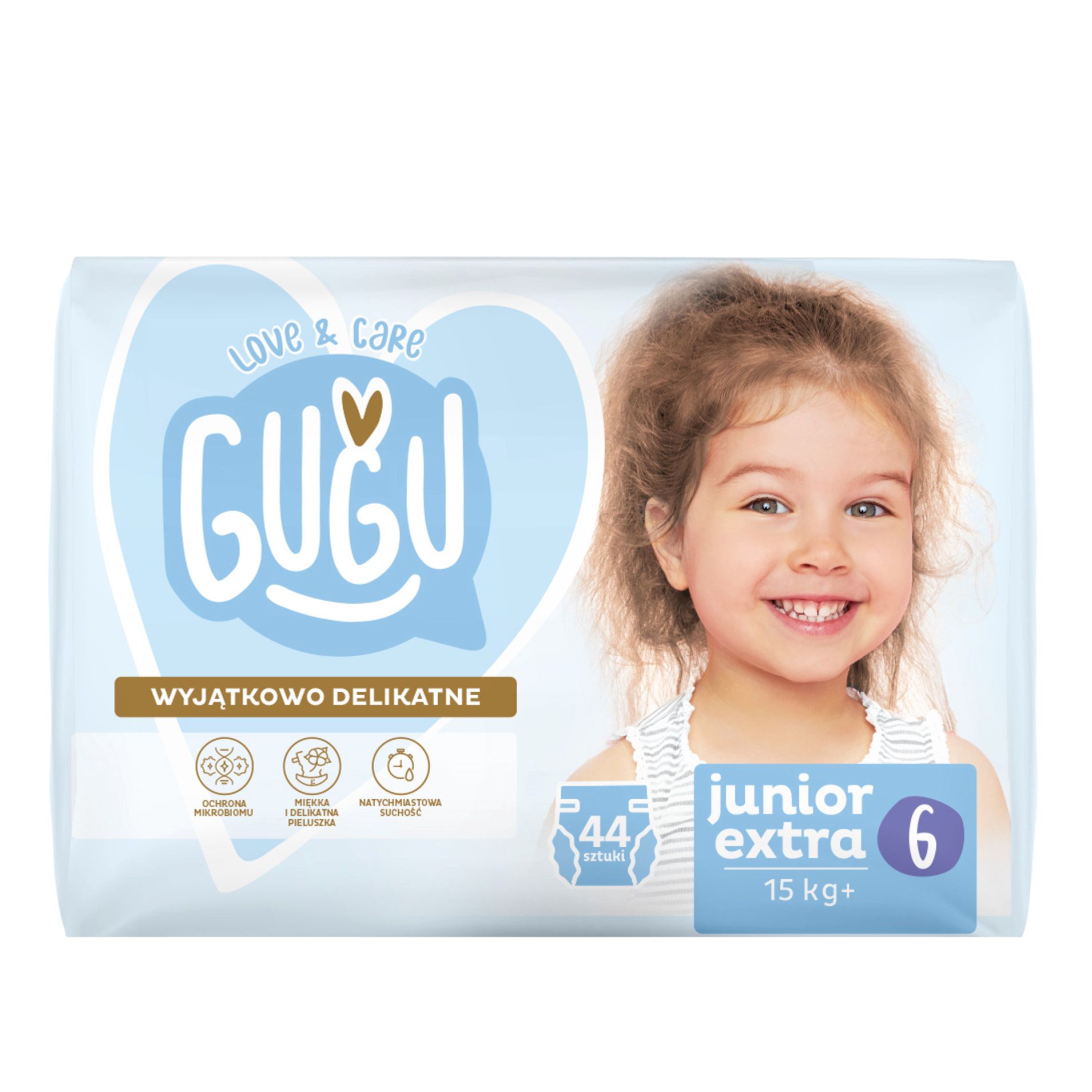 Pieluchy 6 junior 15+ kg L&C Gugu 44szt widok główny 