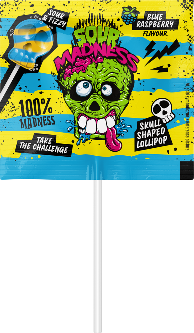 Lizak czaszka Sour Madness 9g widok 1