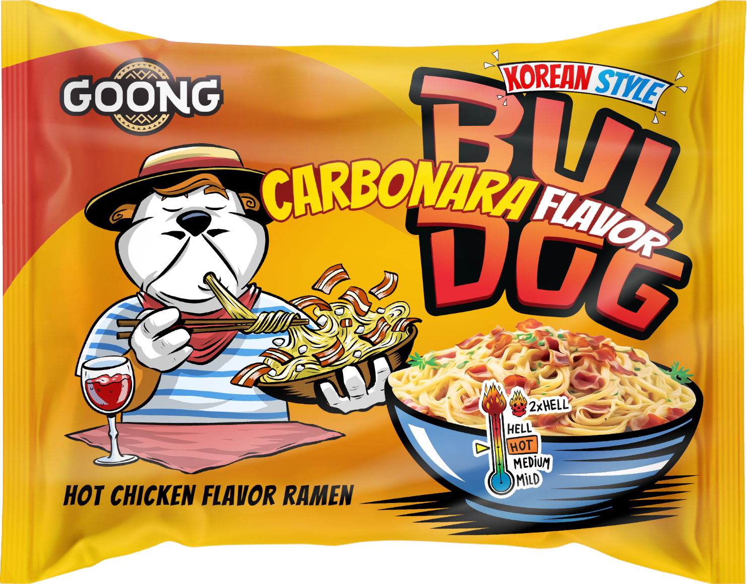 Danie nudle carbonara Buldog Goong 117g widok 1