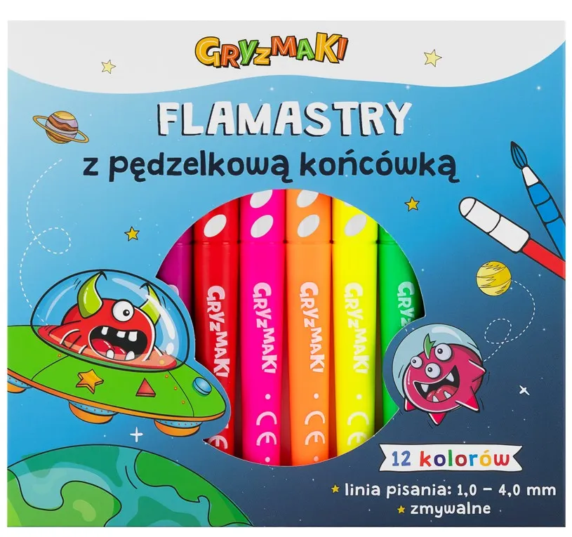 Flamastry Zmywalne Gryzmaki 12kol Mix Sz25 widok 1