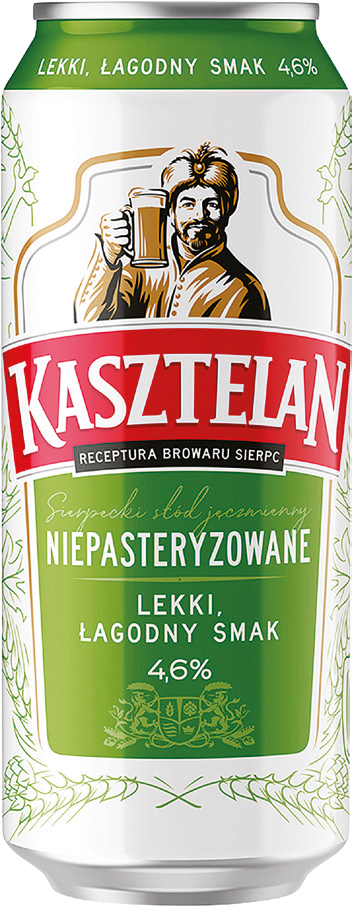 Piwo Kasztelan niepasteryzowany 0,5l 4,6% puszka widok główny