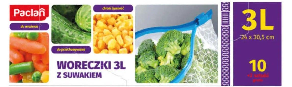 Woreczki z suwakiem Paclan 3l 10+2szt gratis widok 1