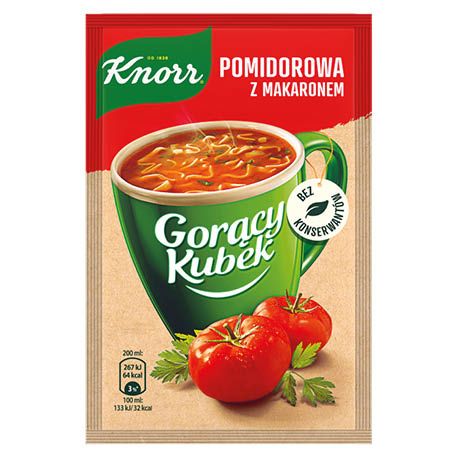 Zupa Gorący Kubek pomidorowa z makaronem Knorr 19g widok 1