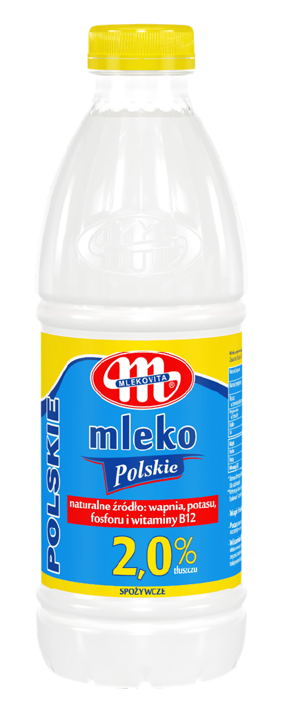 Mleko spożywcze świeże 2% Polskie Mlekovita 1l widok główny