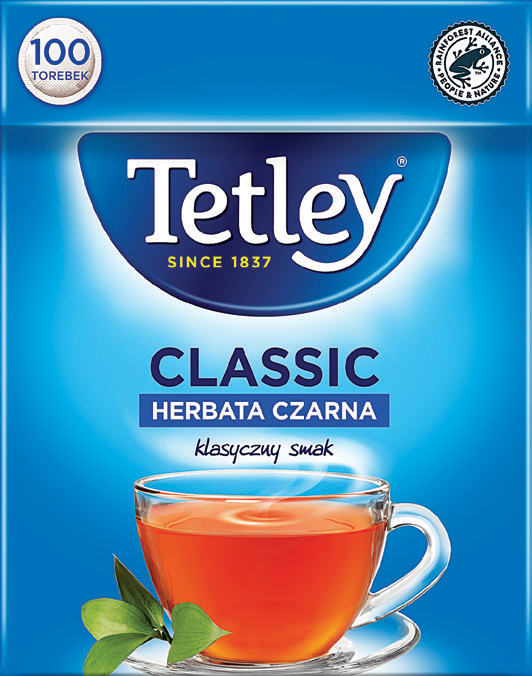 Herbata czarna ekspresowa classic Tetley 100x1,5g widok główny