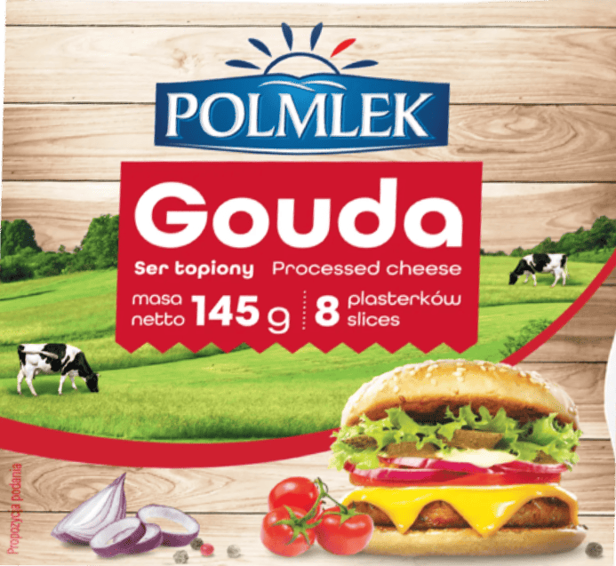 Ser topiony gouda Polmlek plastry 145g widok główny 