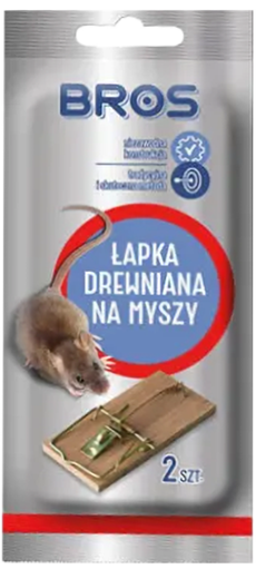 Drewniana łapka na myszy Bros 2szt widok 1