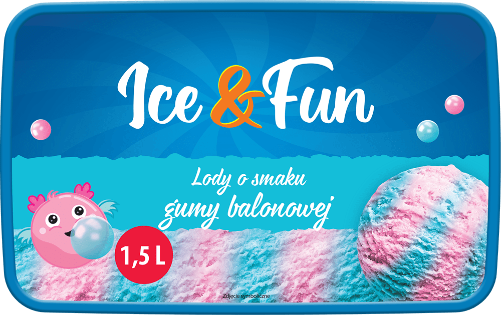 Lody o smaku gumy balonowej Ice&Fun 1,5l widok 1