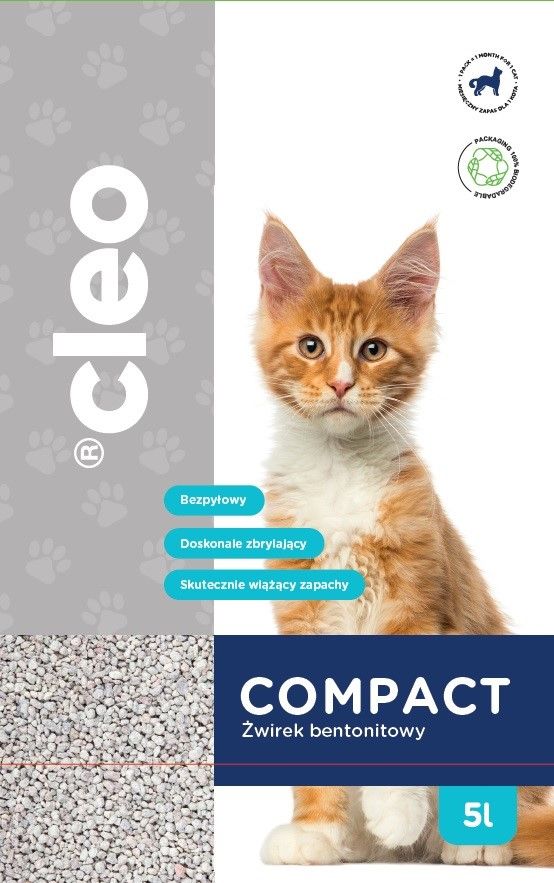 Żwirek dla kota bentonitowy Cleo 5l widok 1