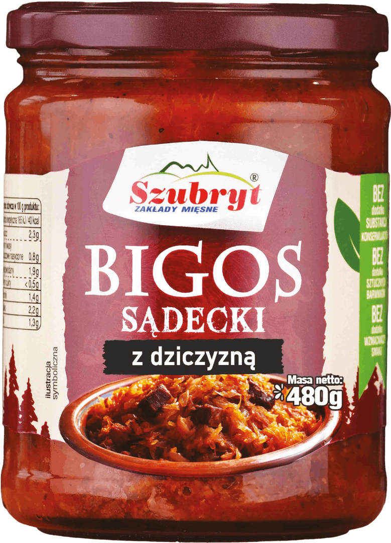 Bigos sądecki z dziczyzną Szubryt 480g widok 1
