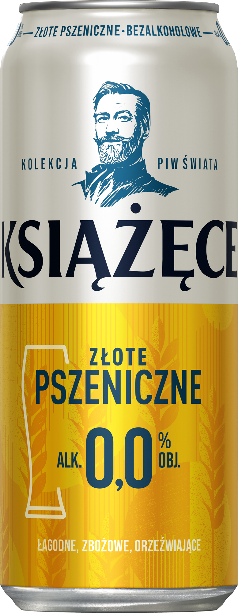 Piwo Książęce złote pszeniczne 0,5l 0% puszka widok główny