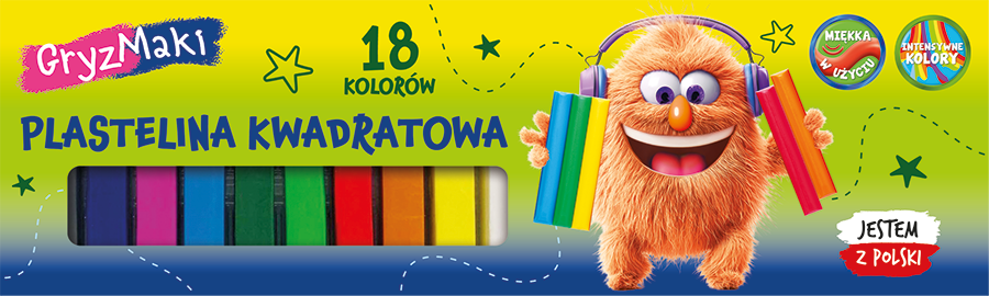 Plastelina kwadratowa Gryzmaki 18kol mix SZ26 widok 1