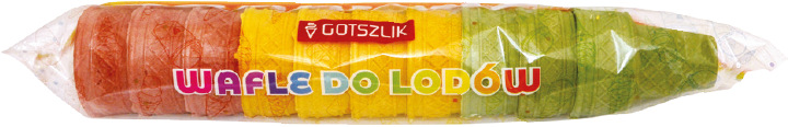 Wafle do lodów kubki tęczowe Gotszlik 11szt 65g widok główny 