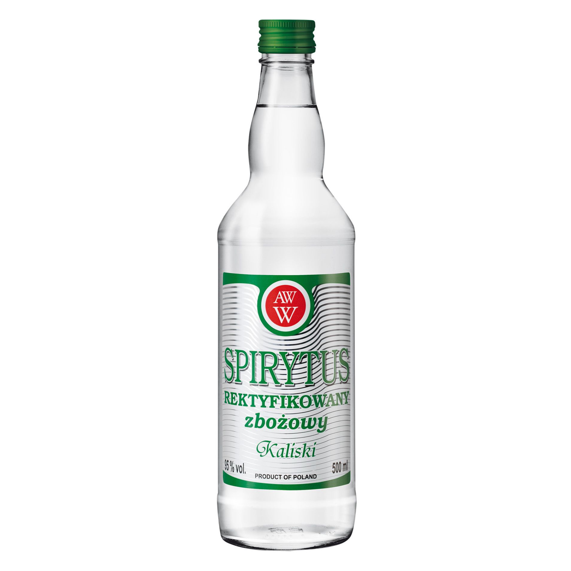 Spirytus rektyfikowany zbożowy Kaliski 0,5l 95% widok główny