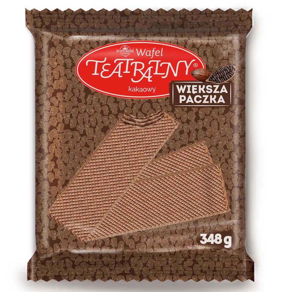 Wafle teatralne kakaowe Kopernik 348g widok 1