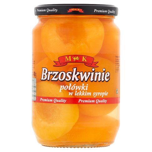 Brzoskwinie połówki w lekkim syropie MK 680/400g widok 1