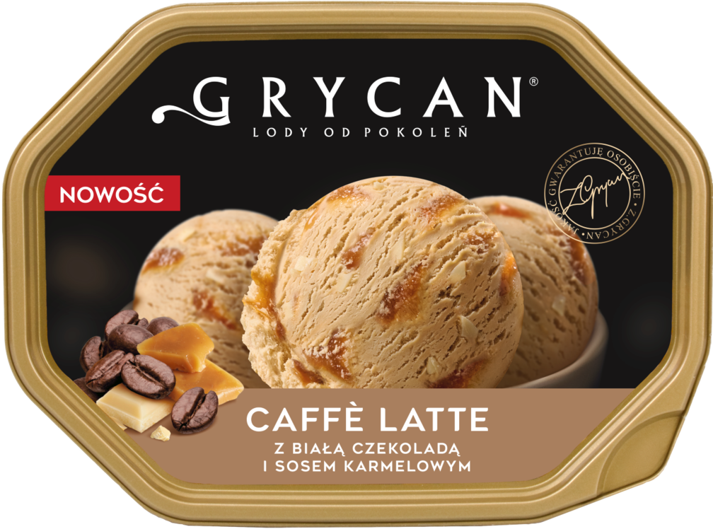 Lody Grycan caffe latte z sosem karmelowym 0,9l widok 1