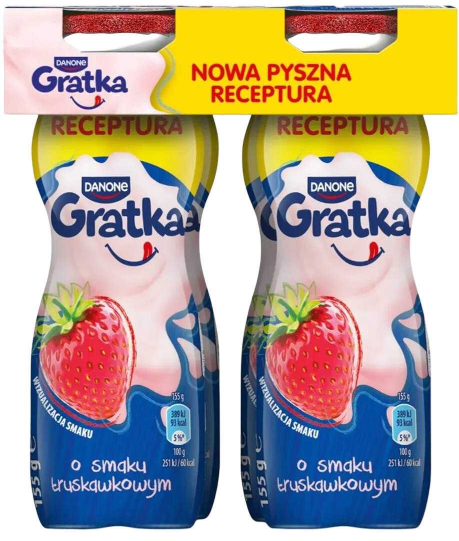 Jogurt pitny truskawka Gratka 4x155g widok 1