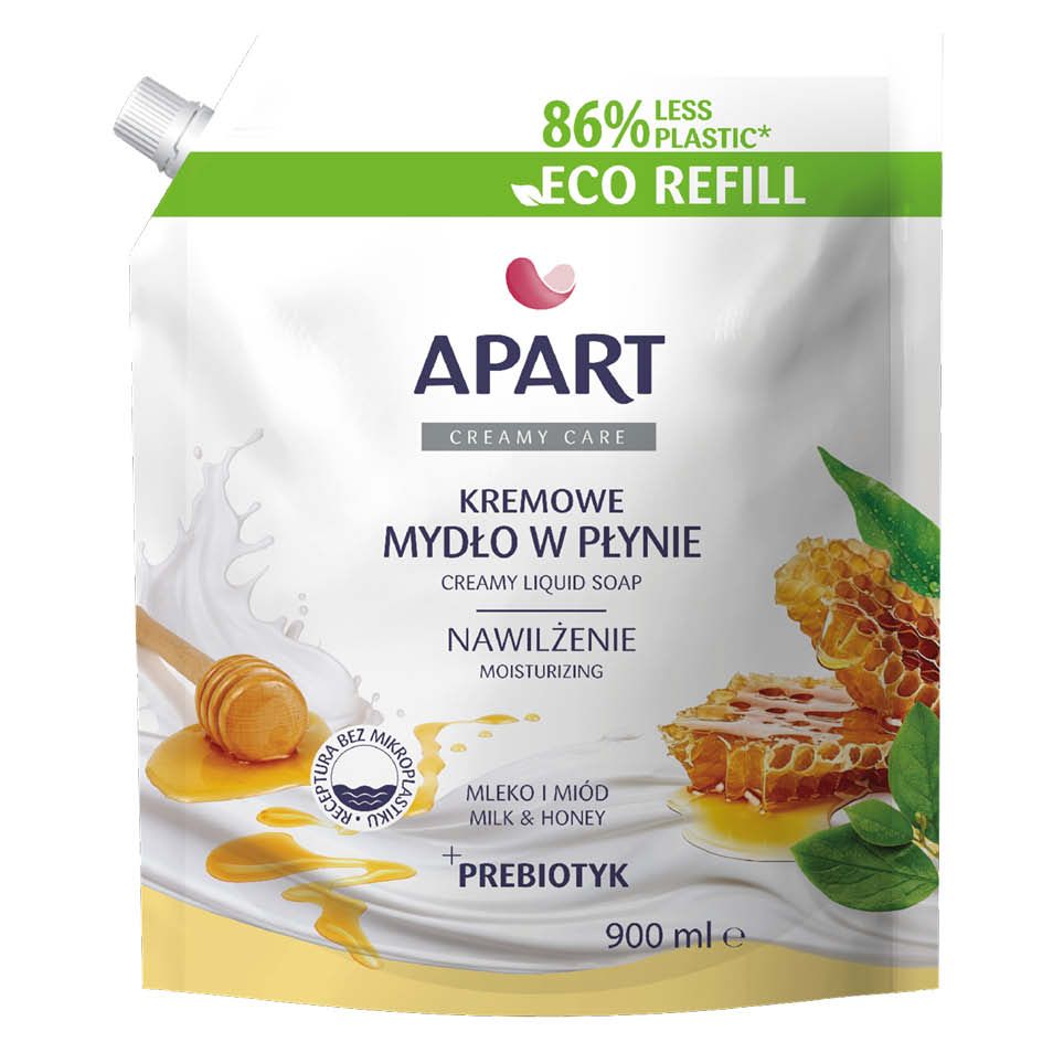 Mydło w płynie mleko i miód Apart 0,9l zapas widok 1