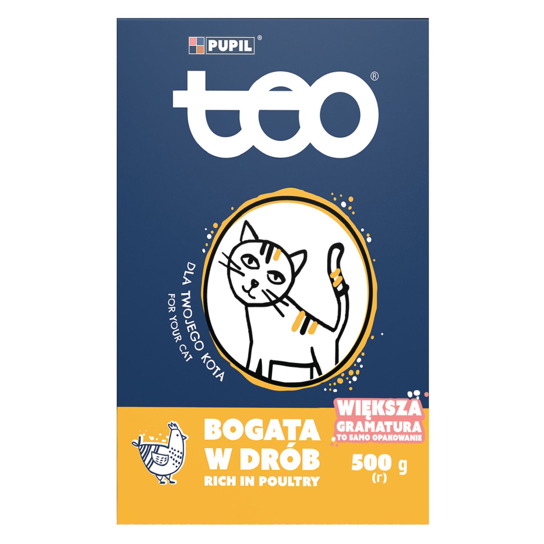 Karma dla kota sucha drób Teo 500g widok 1