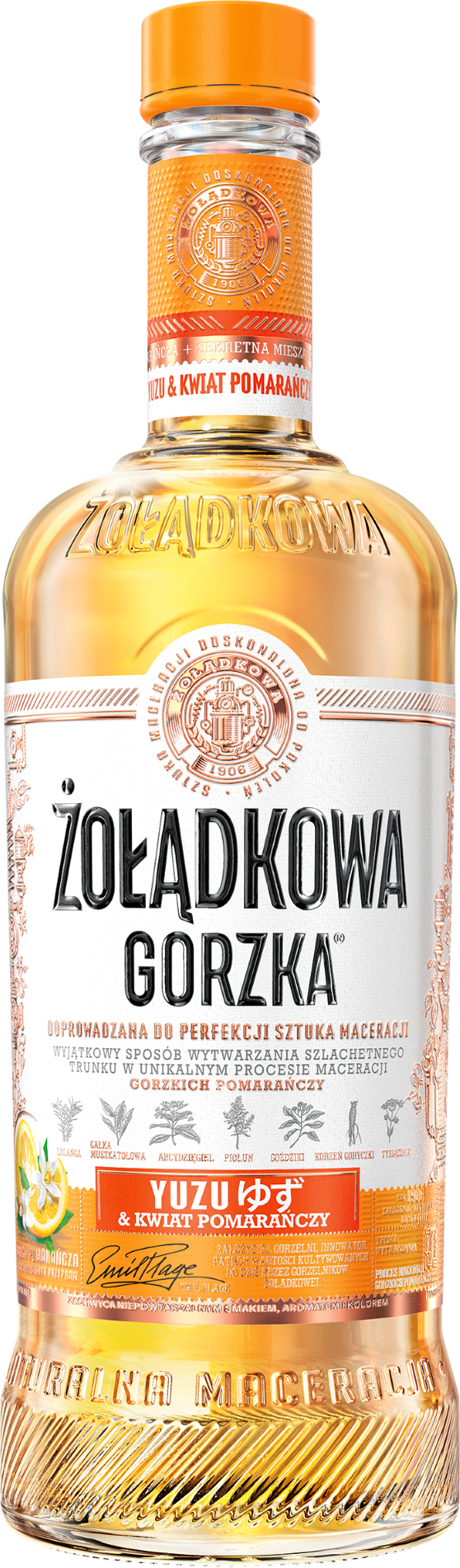 Likier Żołądkowa gorzka yuzu kwiat pomar 0,5l 28% widok 1