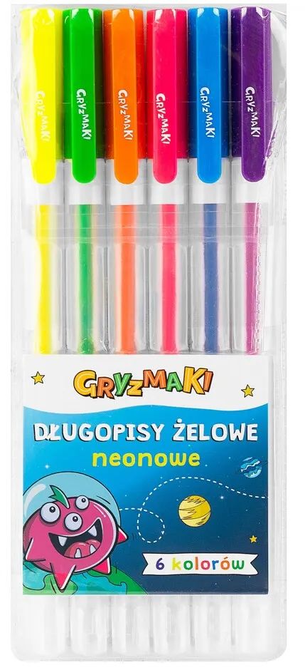 Długopisy Żelowe Gryzmaki 6kol Mix Sz25 widok 1
