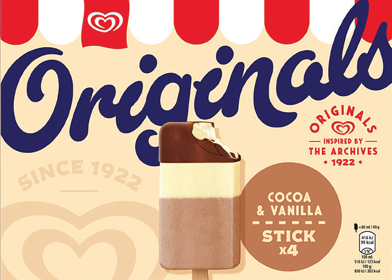 Lody multipack Originals cocoa&vanil Algida 4x80ml widok 1