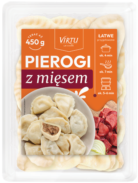 Pierogi z mięsem/serem Virtu 450g mix widok 2