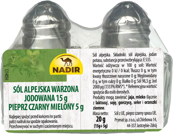 Zestaw sól i pieprz Nadir 15+5g widok 1