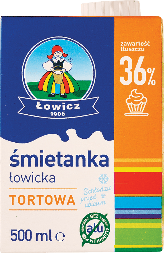 Śmietanka UHT 36% Łowicka 0,5l widok 1