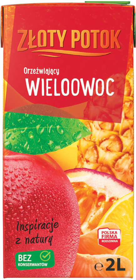 Napój niegaz. wieloowocowy Złoty Potok 2l widok 1