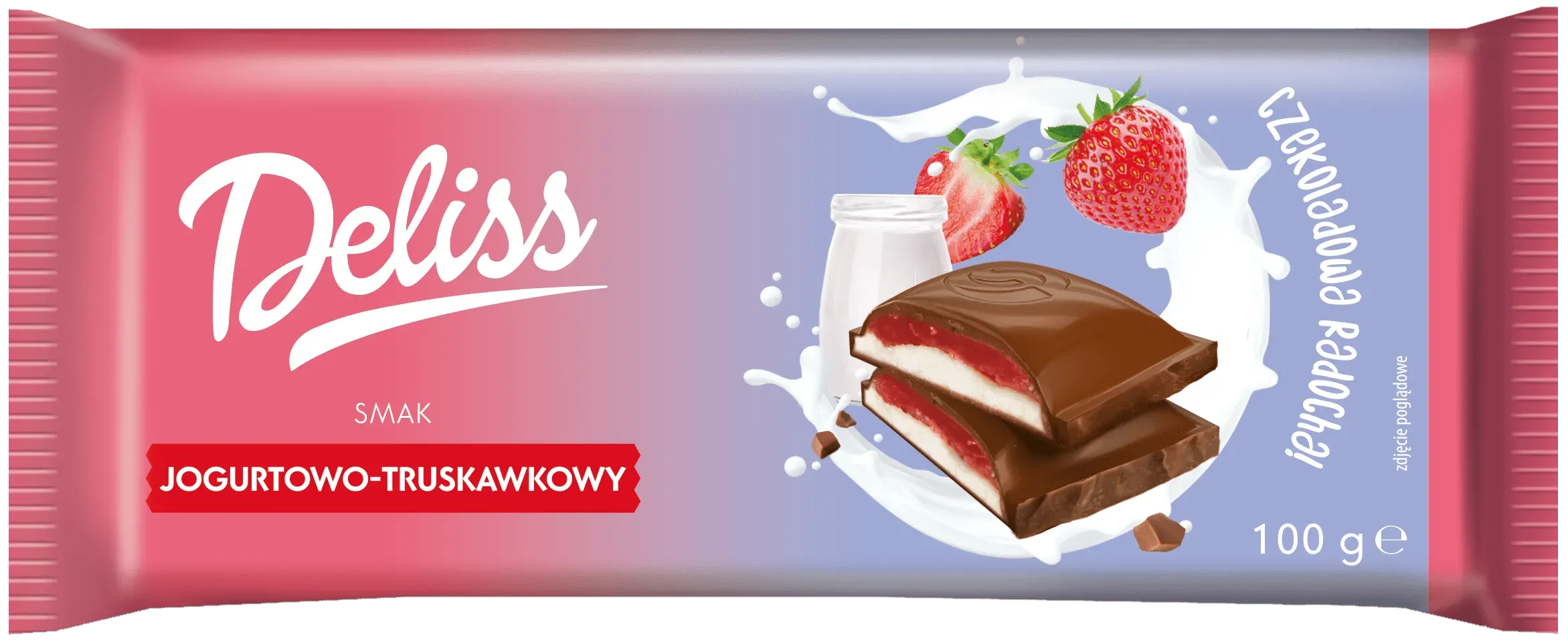 Czekolada mleczna jogurtowo trus. Deliss 100g widok 1