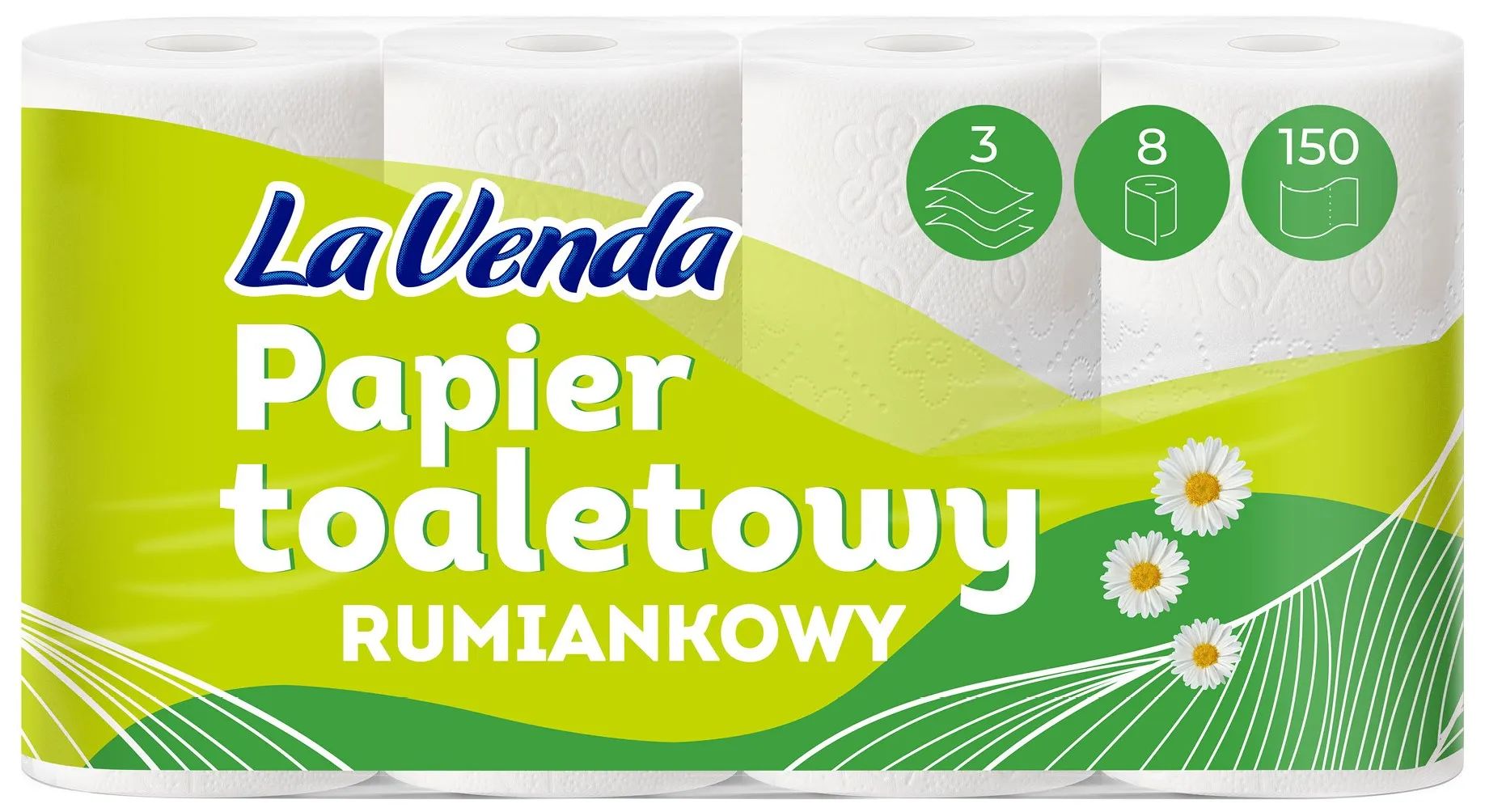 Papier toalet. rumiankowy Lavenda A8x150l 3w 18m widok główny