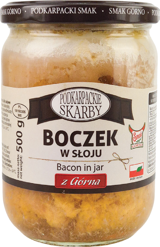 Boczek w słoju Podkarpackie Skarby 500g widok główny