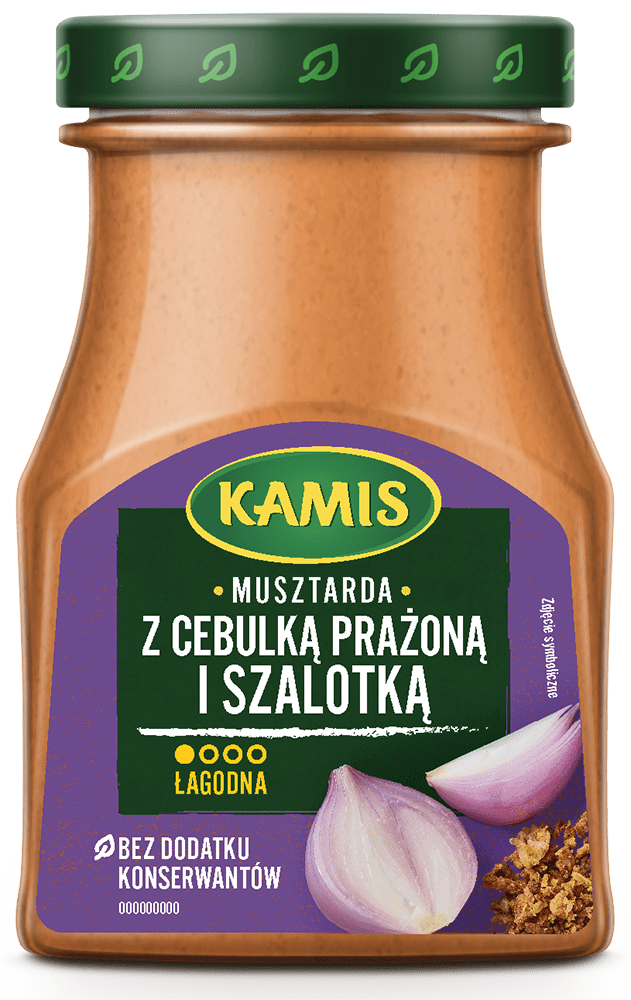 Musztarda z cebulką prażoną i szalotką Kamis 185g widok 1