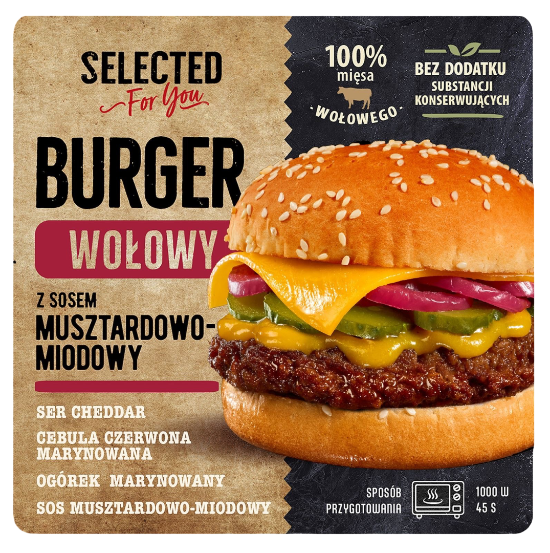 Burger wołowy z sosem Selected For You 156g widok 1