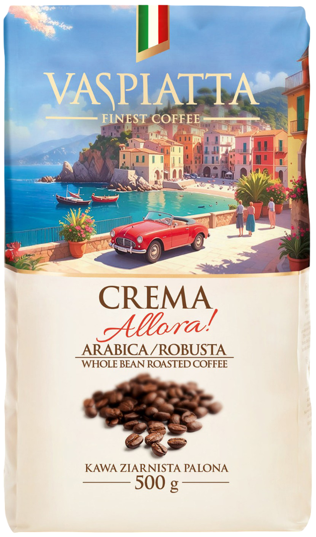 Kawa ziarnista Crema Allora Vaspiatta 500g widok 1
