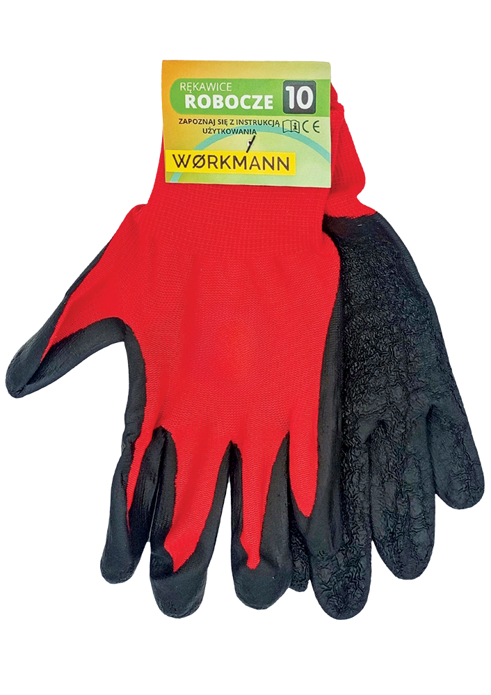 Rękawice robocze czerwone Workmann widok główny 