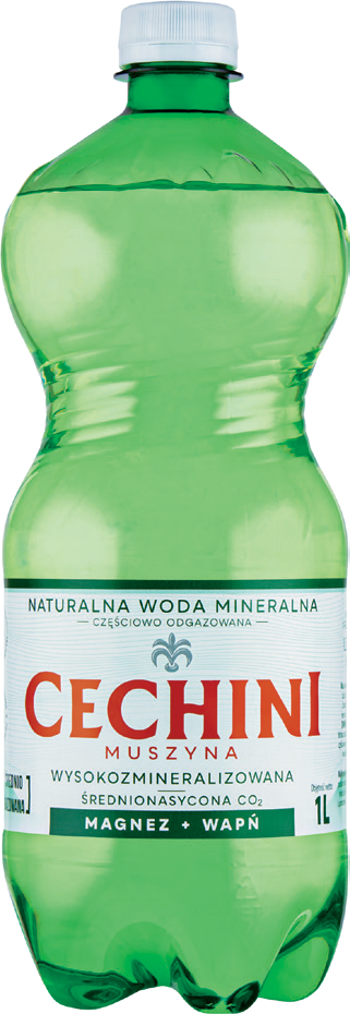 Woda Gaz. Mineral. Średnio. Cechini Muszyna 1l widok 1