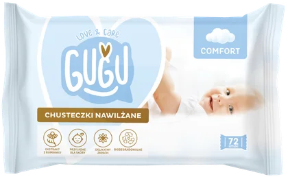 Chusteczki nawilżane comfort Gugu 72szt widok 1